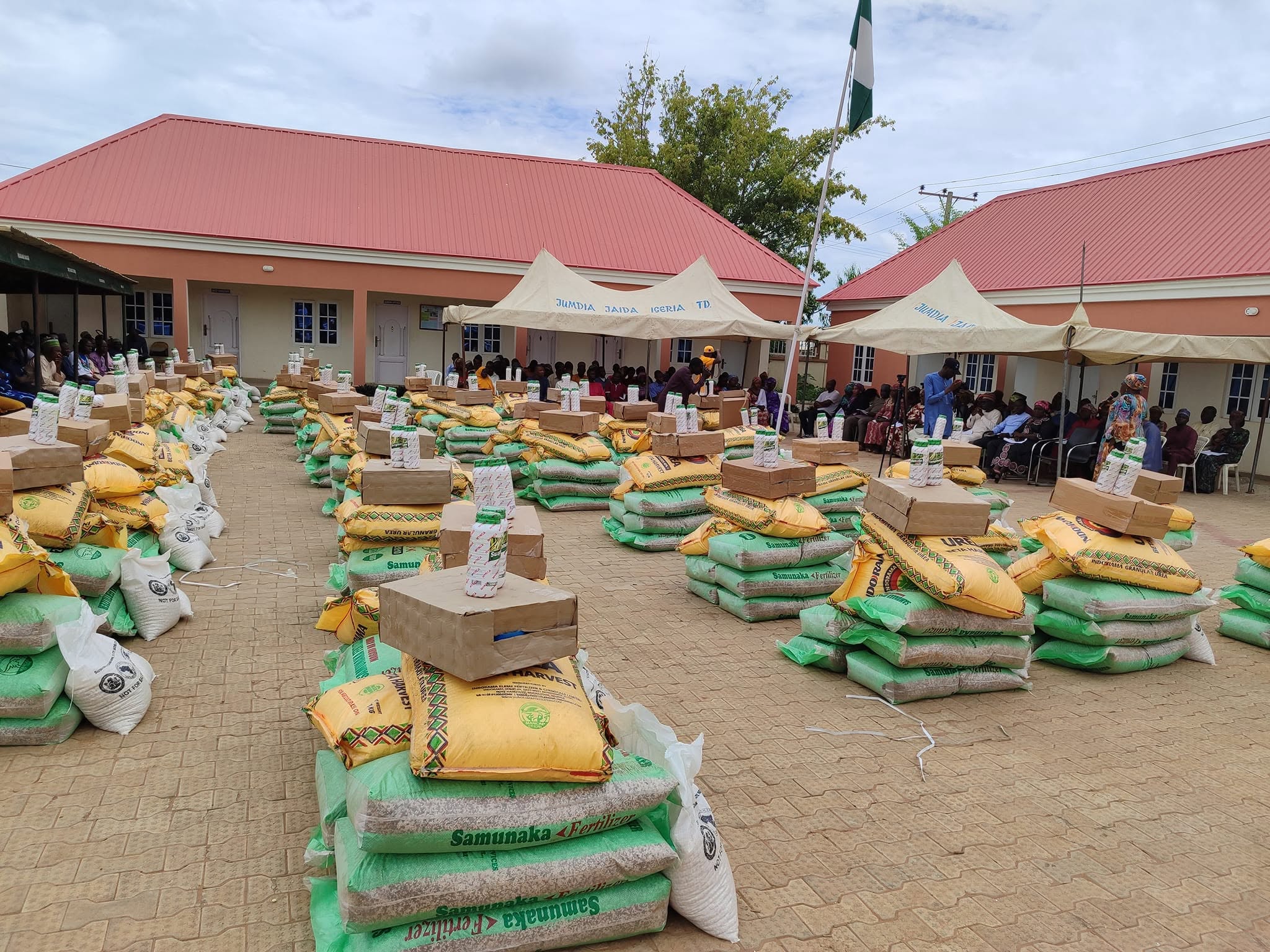 Agricultural inputs prepared for community distribution