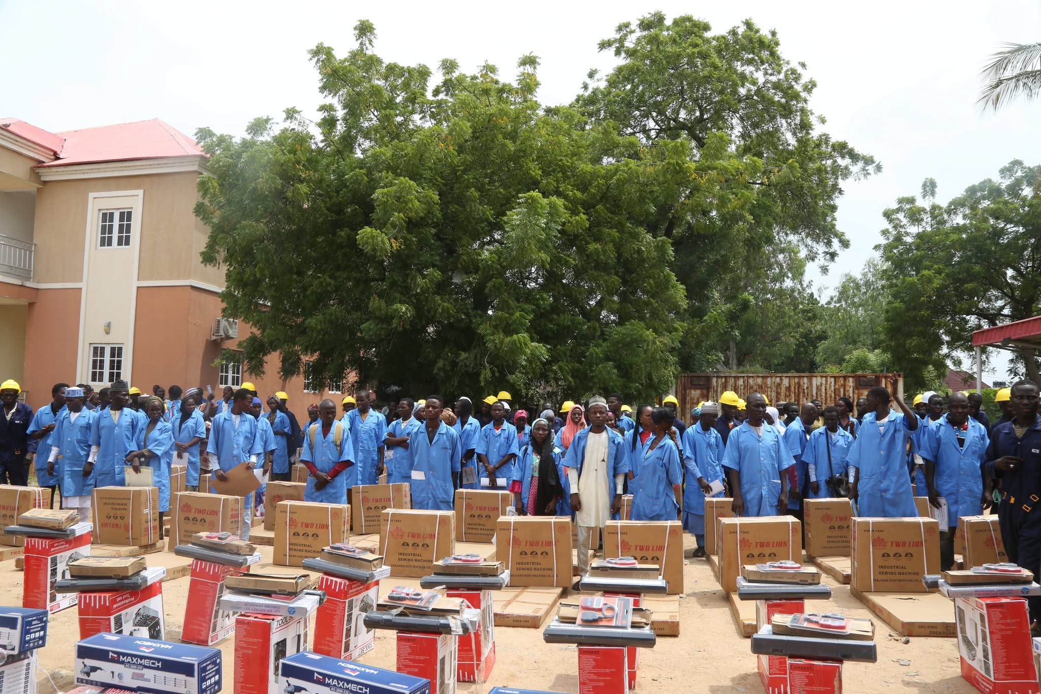 Community members with distributed equipment